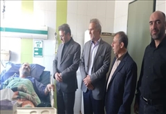 عیات فرماندار شهرستان خلخال از فرمانده نیروی انتظامی در بیمارستان امام خمینی ره الله خلخال